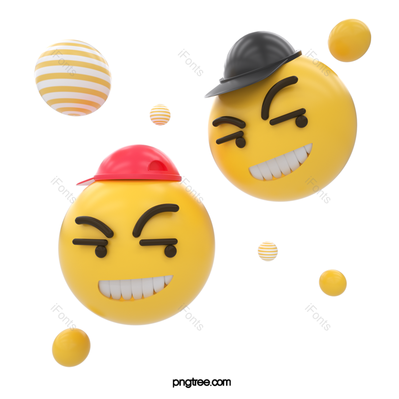 立体图片,卡通表情包元素,动画片PNG,笑脸免抠素材